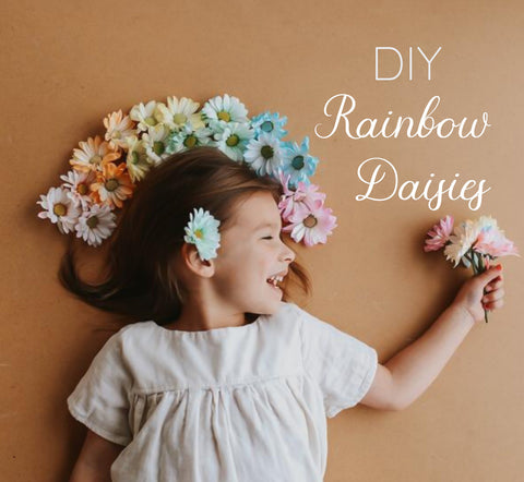 diy rainbow daisies