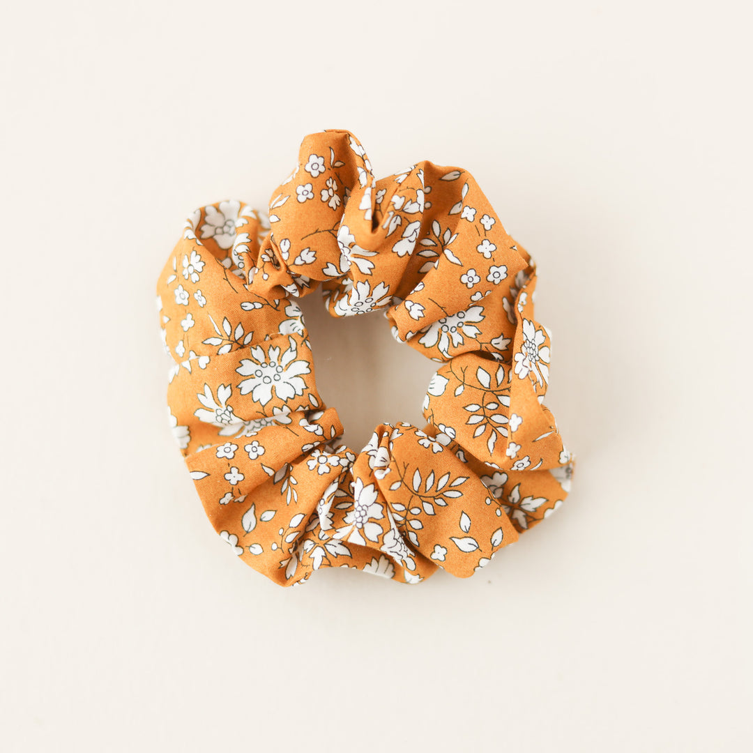Adult Scrunchie in Mustard Floral
