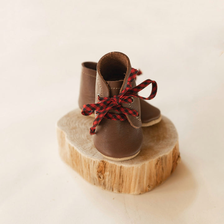 buffalo plaid baby shoe laces