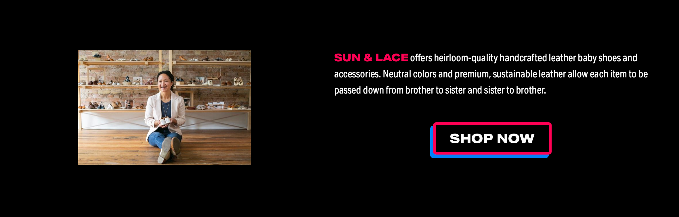 Caraclarkdesign on Black Entrepreneurs Day site. Black box with shop description and image of founder.