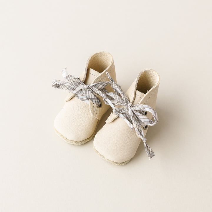 Leather Baby Boots in Almond