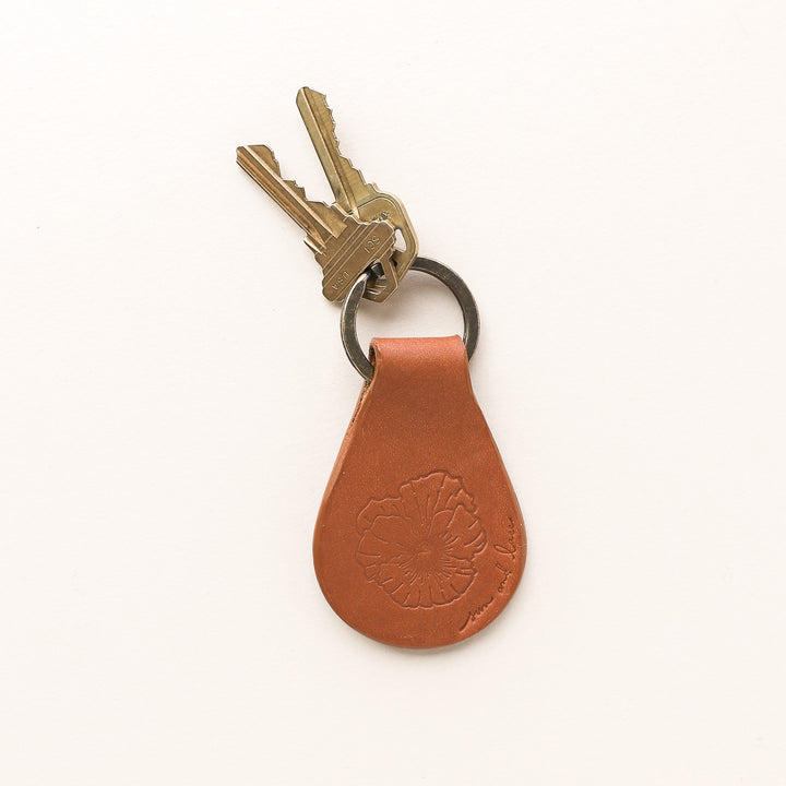 Birth Flower Leather Keychain