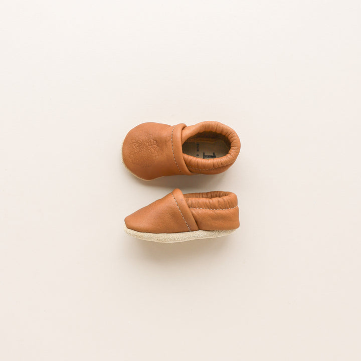 Birth Flower Slip-on Baby Shoes - Walnut