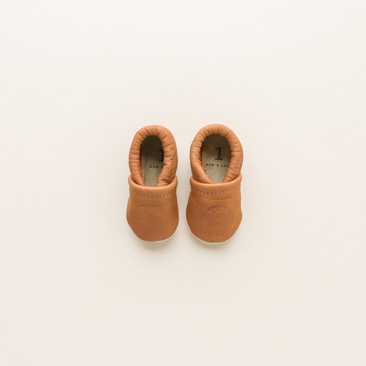 Birth Flower Slip-on Baby Shoes - Walnut