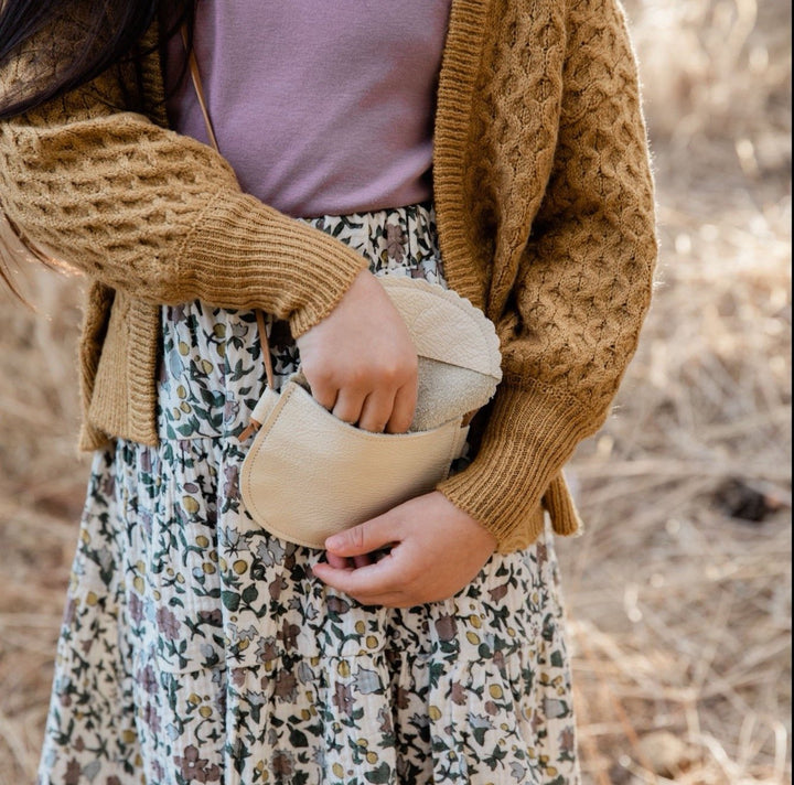 Little Kids' Leather Bag in Elderberry Ochre