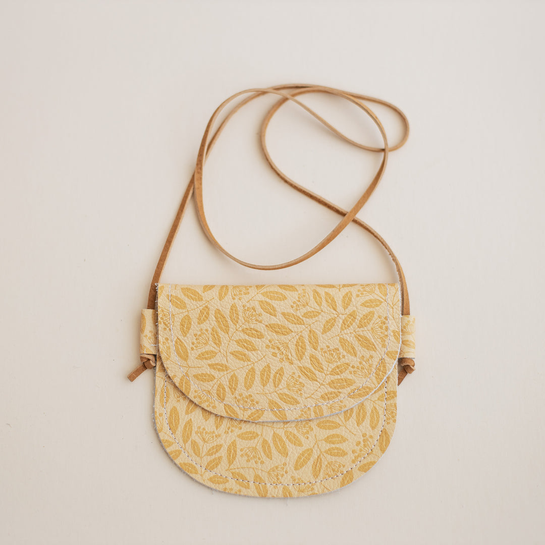 Little Kids' Leather Bag in Elderberry Ochre