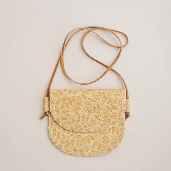 Little Kids' Leather Bag in Elderberry Ochre