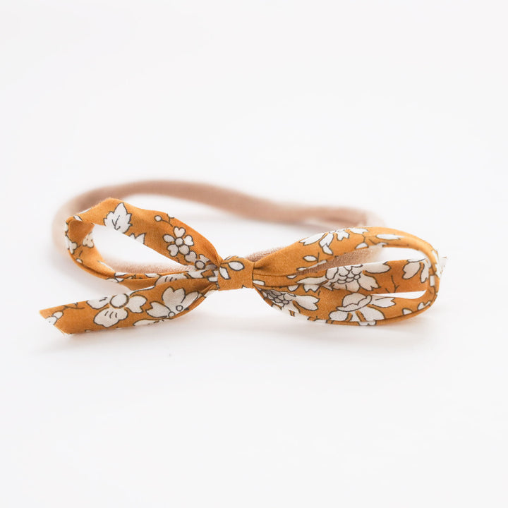 Mustard Floral Dainty Bow Headband