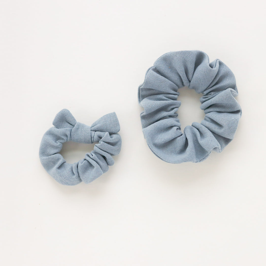 Toddler Scrunchie in Blue Linen